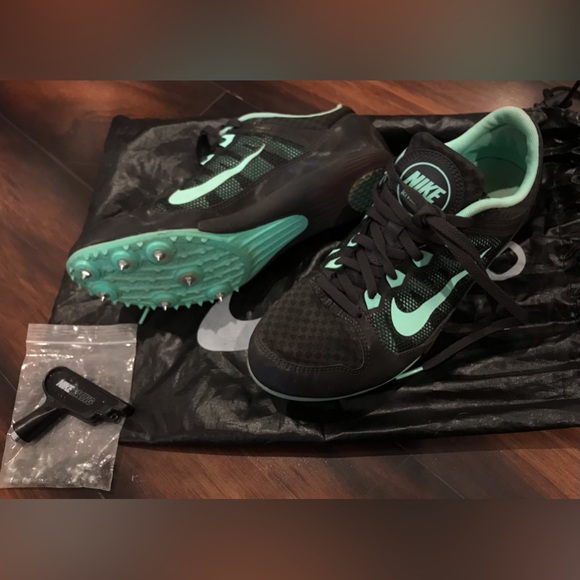 Nike Rival MD Dark Charcoal & Sea Foam Track Spikes w/ Tool + Extra Spikes - 9 - Picture 2 of 13